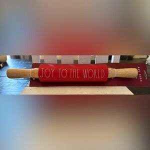 Rae Dunn Red Joy to the World Rolling Pin
